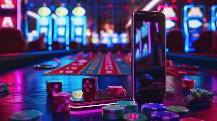 Dealer astroslot mengocok tiga dadu dalam wadah transparan